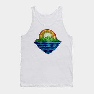 Sun, Mountains, Sea Design Tank Top